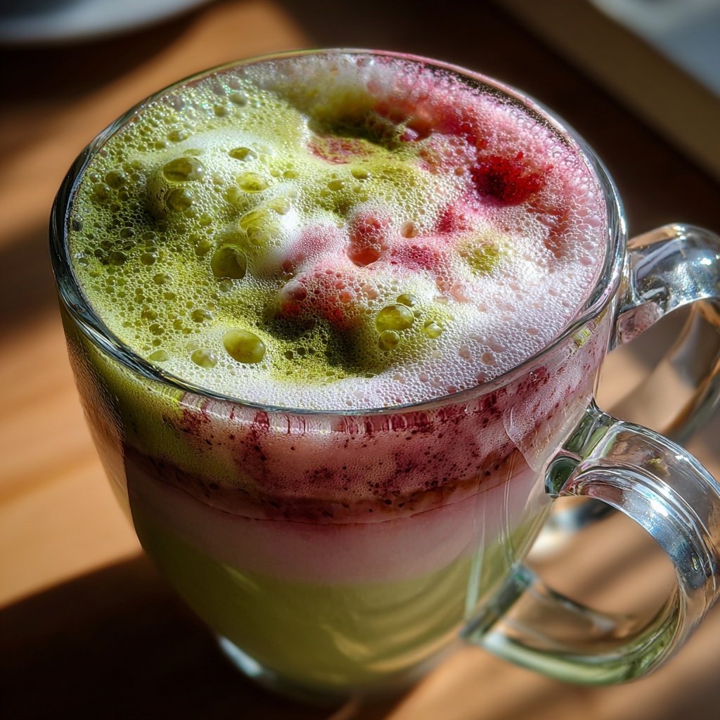 Strawberry Matcha Latte Iced