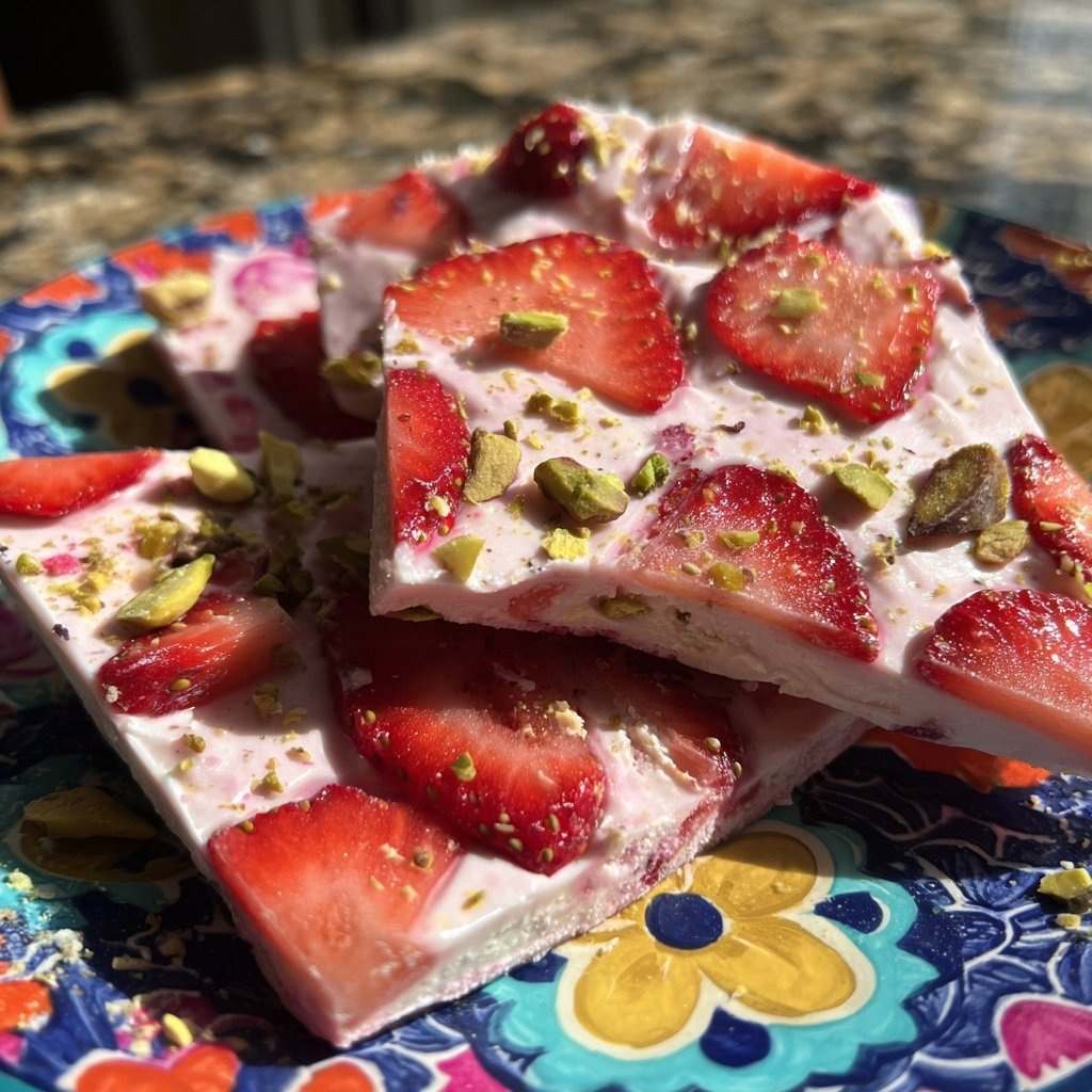 Valentines Treats Strawberry Yogurt Bark