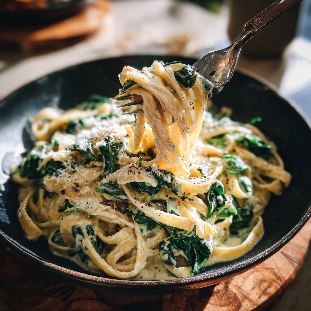 Sunday Creamy Spinach Pasta