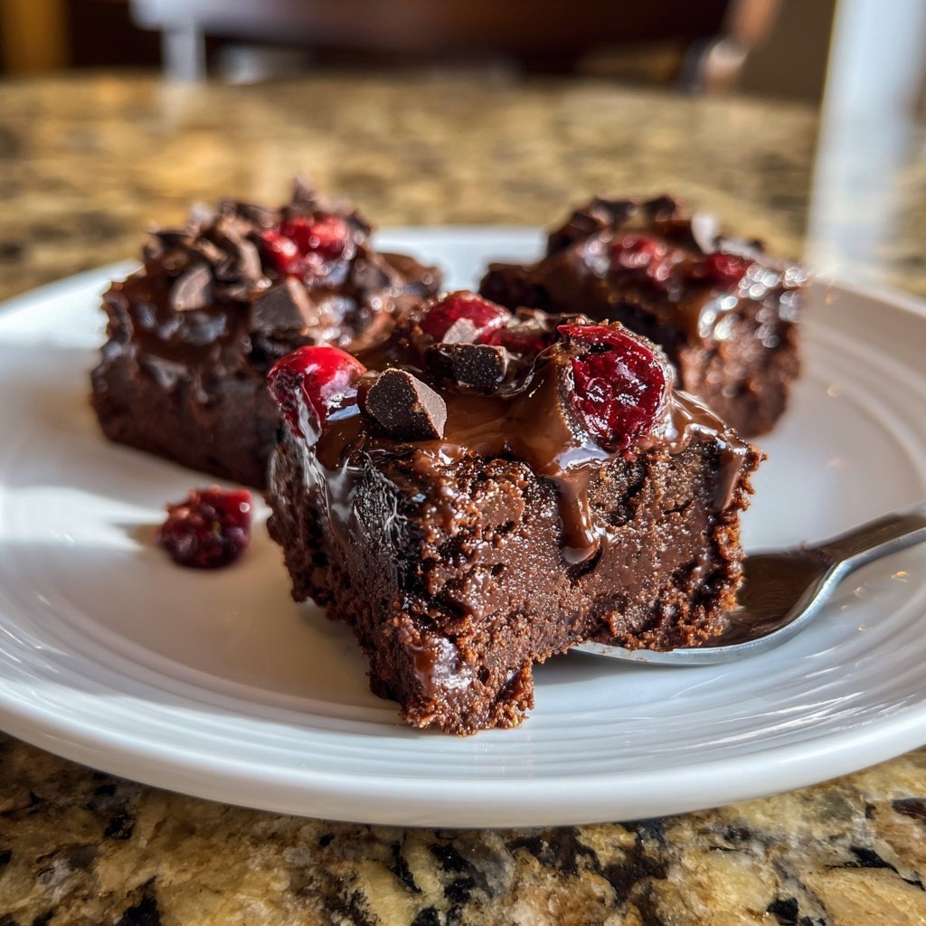 Chocolate Cherry Fudge Squares