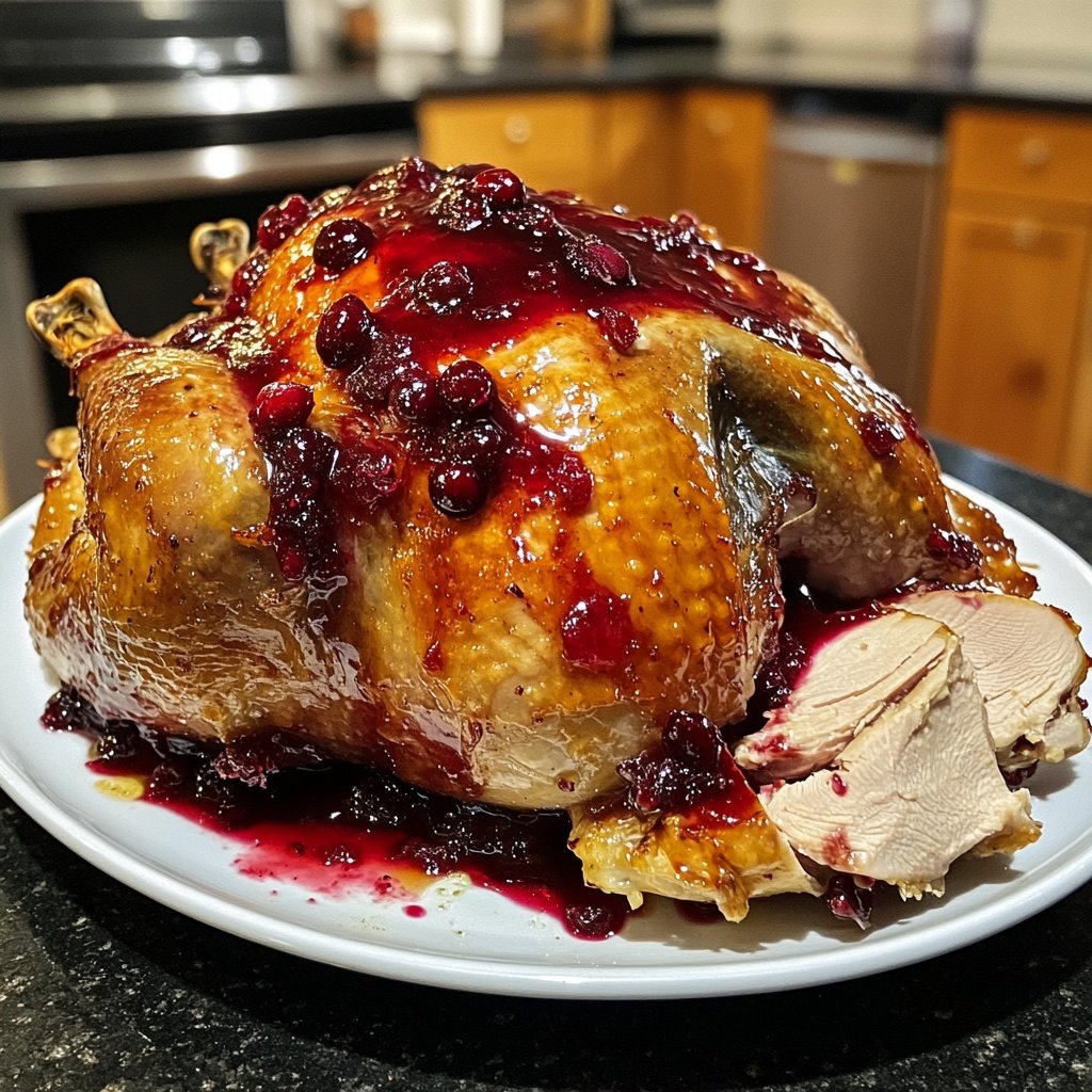 Roasted Turkey with Cranberry Glaze