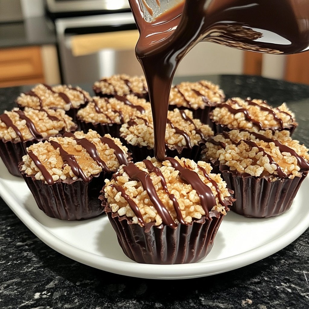 Homemade Peanut Butter Cups with Rice Crisps