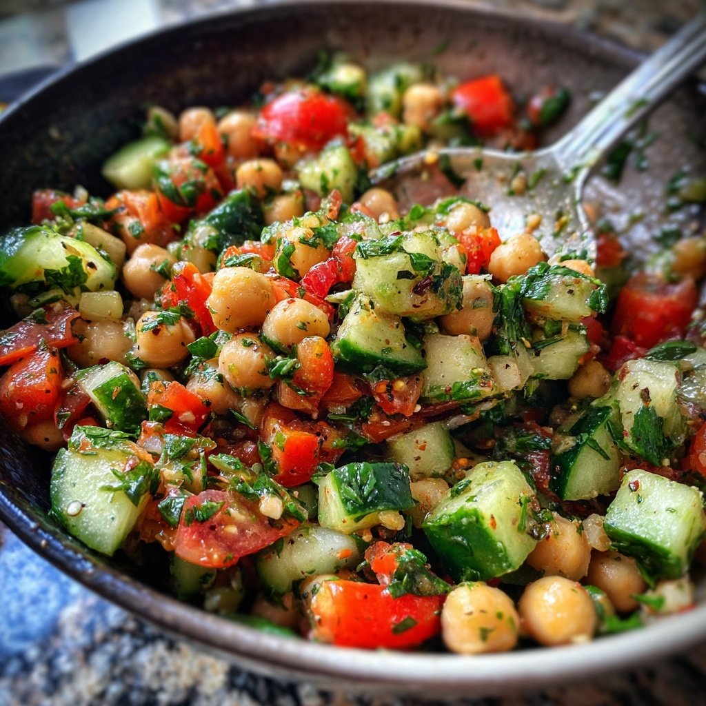 Mediterranean Chickpea Cucumber Salad