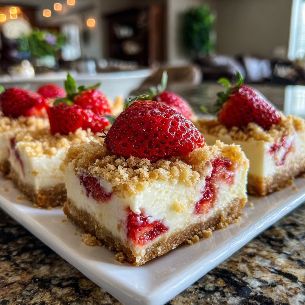 Strawberry Shortcake Cheesecake Bars