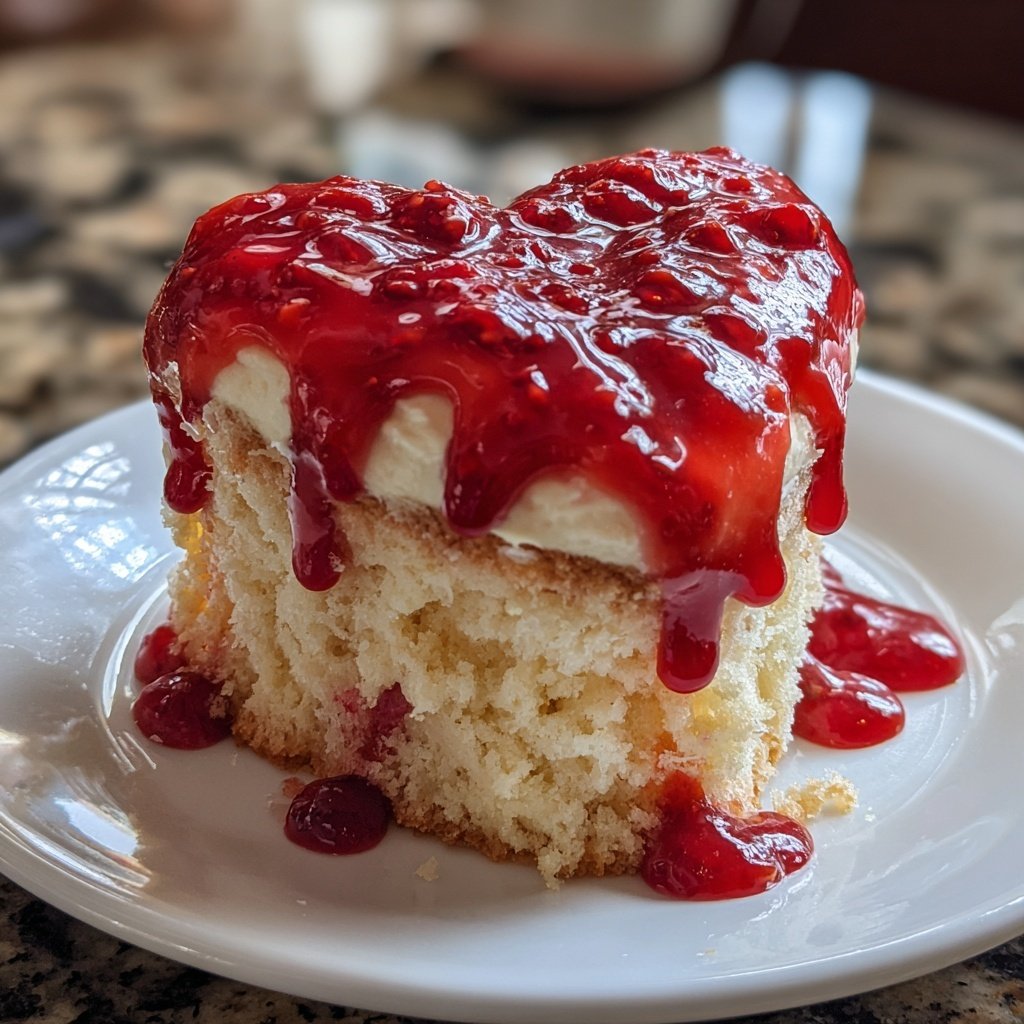 Mini Heart Cake with Raspberry Cream